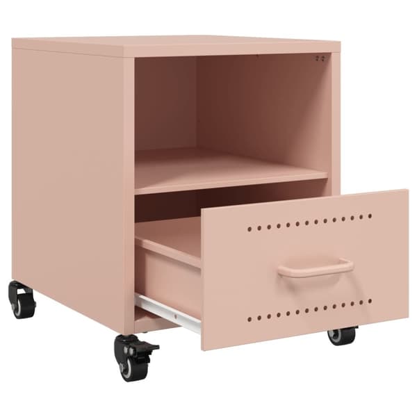 vidaXL Nattbord 2 stk rosa 36x39x43,5 cm stål