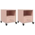 Miniatyrbilde 1 av 11: vidaXL Nattbord 2 stk rosa 36x39x43,5 cm stål