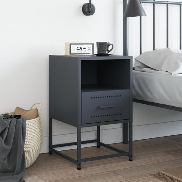 vidaXL Nattbord antrasitt 36x39x60,5 cm stål