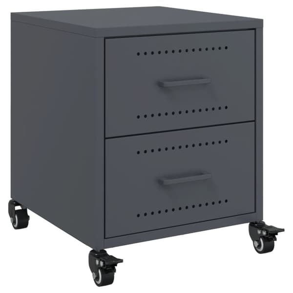 vidaXL sengebord 36x39x43,5 cm stål antracitgrå