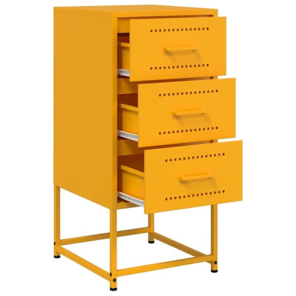 vidaXL sengeborde 2 stk. 36x39x78 cm stål sennepsgul