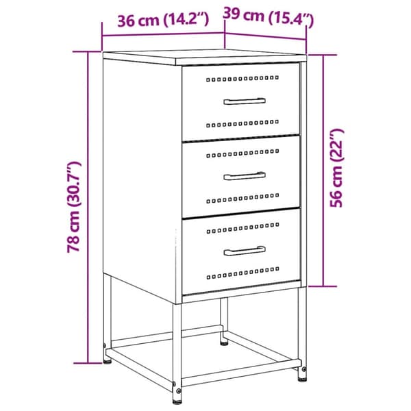 vidaXL sengeborde 2 stk. 36x39x78 cm stål sennepsgul