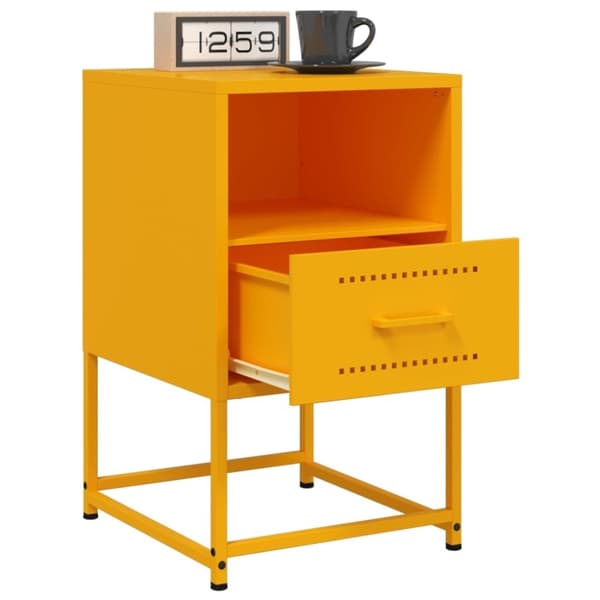 vidaXL sengeborde 2 stk. 36x39x60,5 cm stål sennepsgul