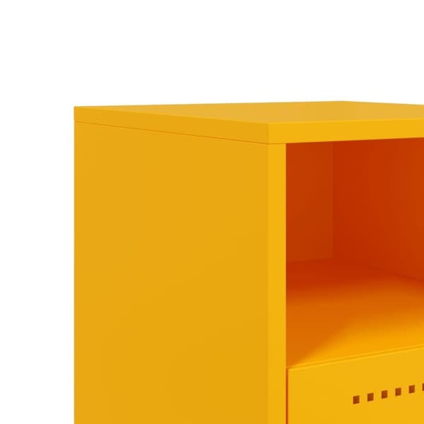 vidaXL sengeborde 2 stk. 36x39x60,5 cm stål sennepsgul