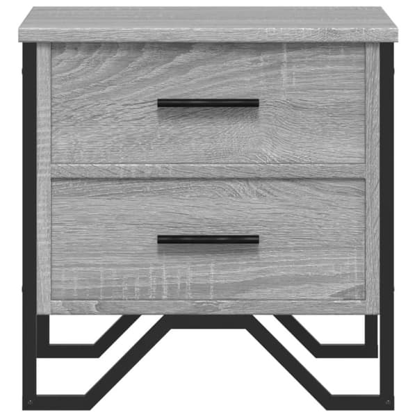vidaXL sengeborde 2 stk. 40x41x40 cm konstrueret træ grå sonoma-eg