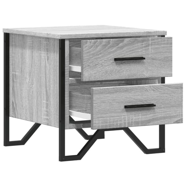vidaXL sengeborde 2 stk. 40x41x40 cm konstrueret træ grå sonoma-eg