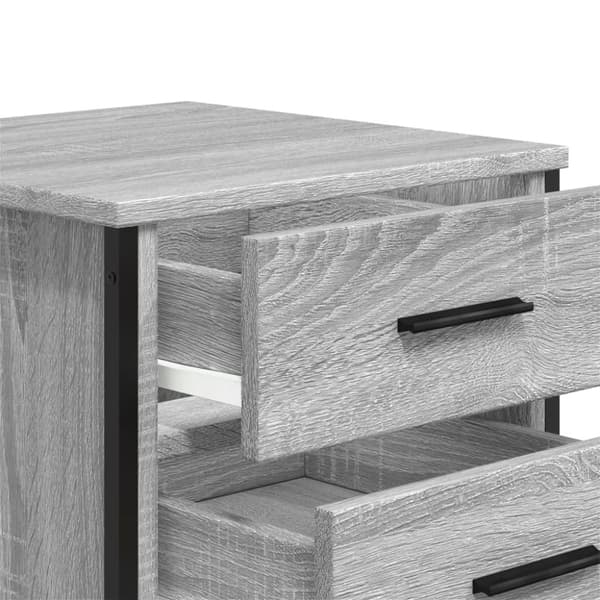 vidaXL sengeborde 2 stk. 40x41x40 cm konstrueret træ grå sonoma-eg