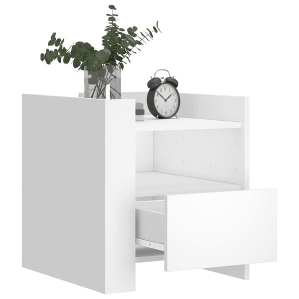 vidaXL sengebord 45x50x50 cm konstrueret træ hvid