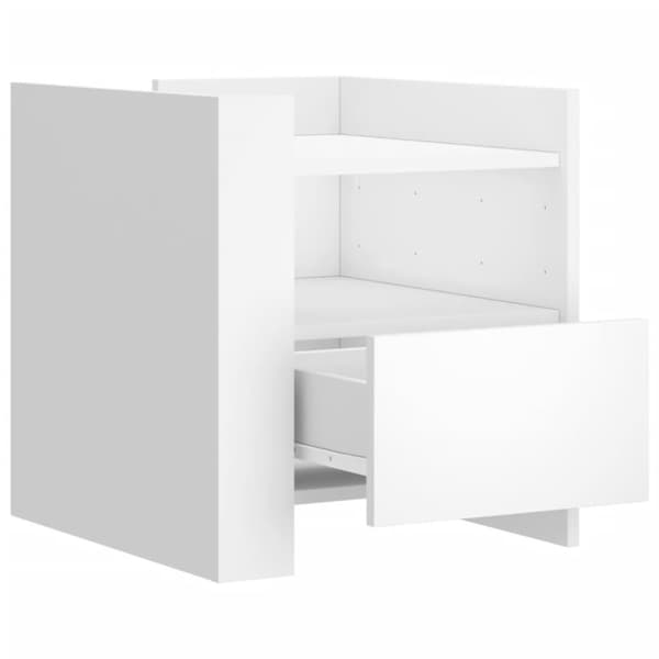 vidaXL sengebord 45x50x50 cm konstrueret træ hvid