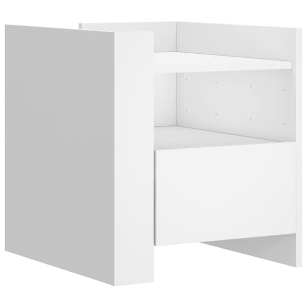 vidaXL sengebord 45x50x50 cm konstrueret træ hvid