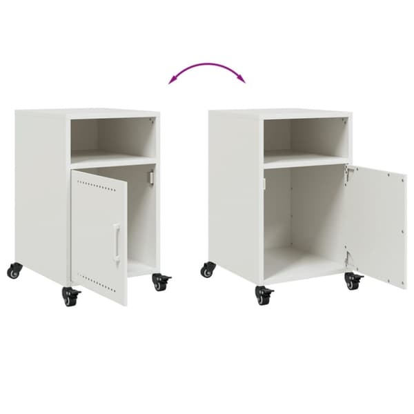 vidaXL sengeborde 2 stk. 36x39x59 cm stål hvid