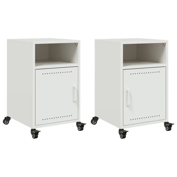 vidaXL sengeborde 2 stk. 36x39x59 cm stål hvid