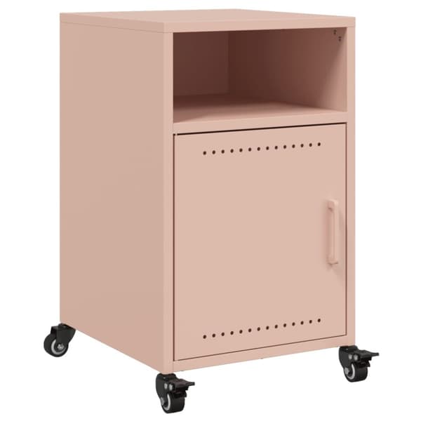 vidaXL sengeborde 2 stk. 36x39x59 cm stål lyserød