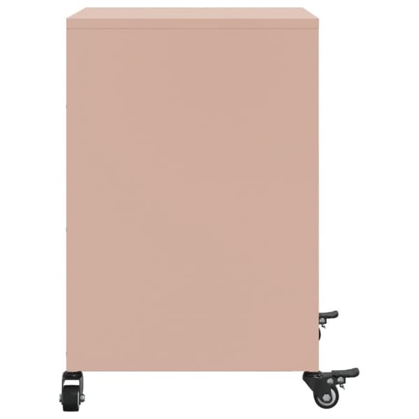 vidaXL sengeborde 2 stk. 36x39x59 cm stål lyserød