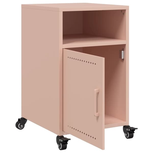 vidaXL sengeborde 2 stk. 36x39x59 cm stål lyserød