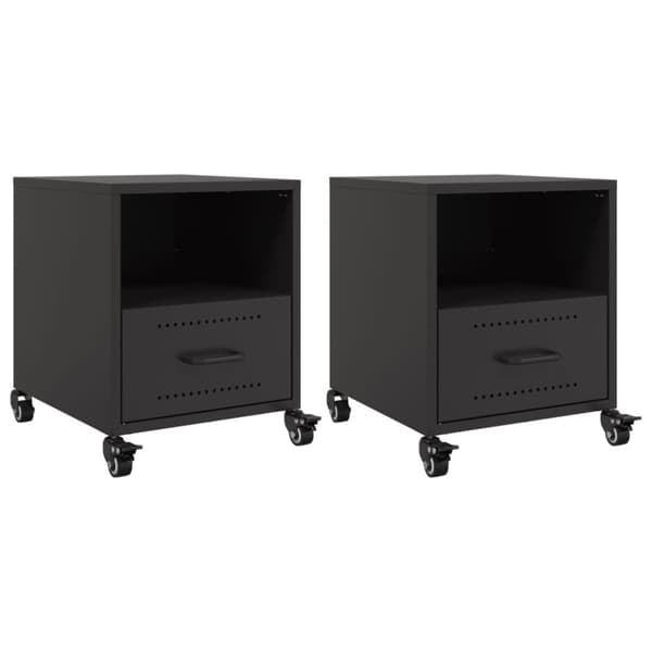 vidaXL sengeborde 2 stk. 36x39x43,5 cm stål sort