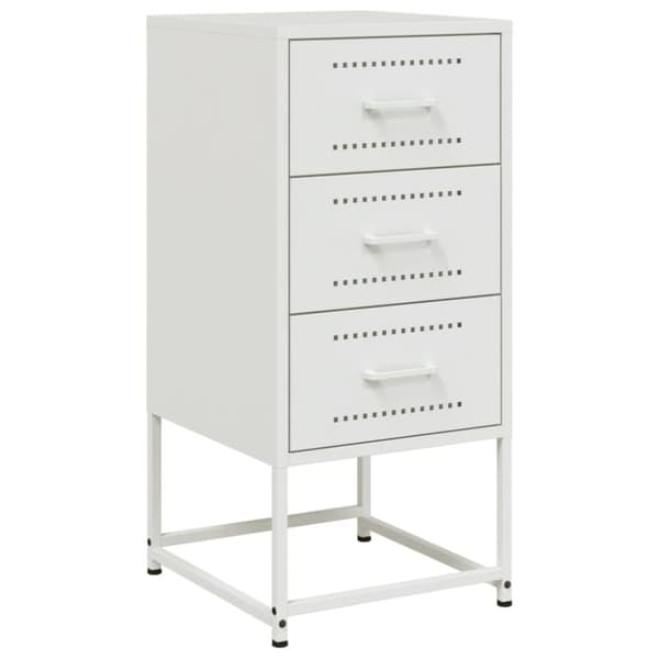 vidaXL sengebord 36x39x78 cm stål hvid
