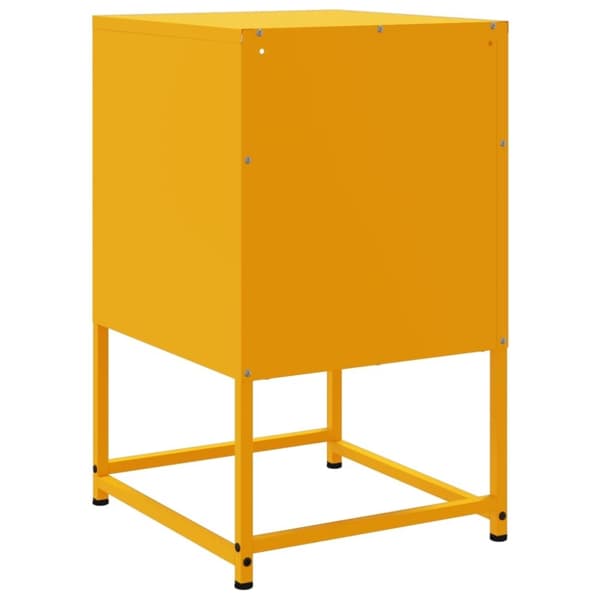 vidaXL sengebord 36x39x60,5 cm stål sennepsgul