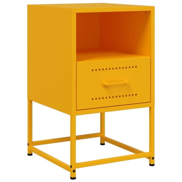 vidaXL sengebord 36x39x60,5 cm stål sennepsgul