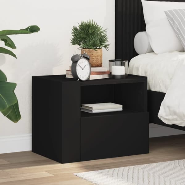 vidaXL Seinäkiinnitettävät yöpöydät 2 kpl valkoinen 45x30x35 cm