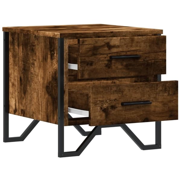 vidaXL Sängbord 2 st rökfärgad ek 40x41x40 cm konstruerat trä