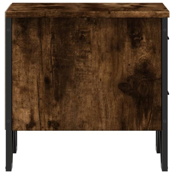 vidaXL Sängbord 2 st rökfärgad ek 40x41x40 cm konstruerat trä