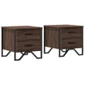 Miniatyrbilde 3 av 11: vidaXL Nattbord 2 stk brun eik 40x41x40 cm konstruert tre