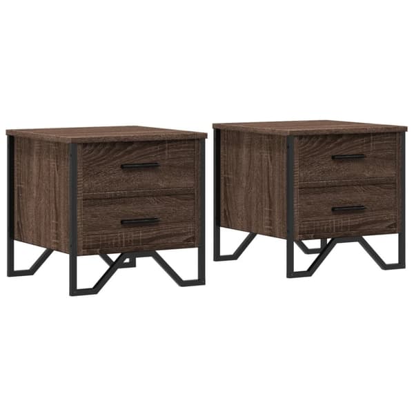 vidaXL Nattbord 2 stk brun eik 40x41x40 cm konstruert tre