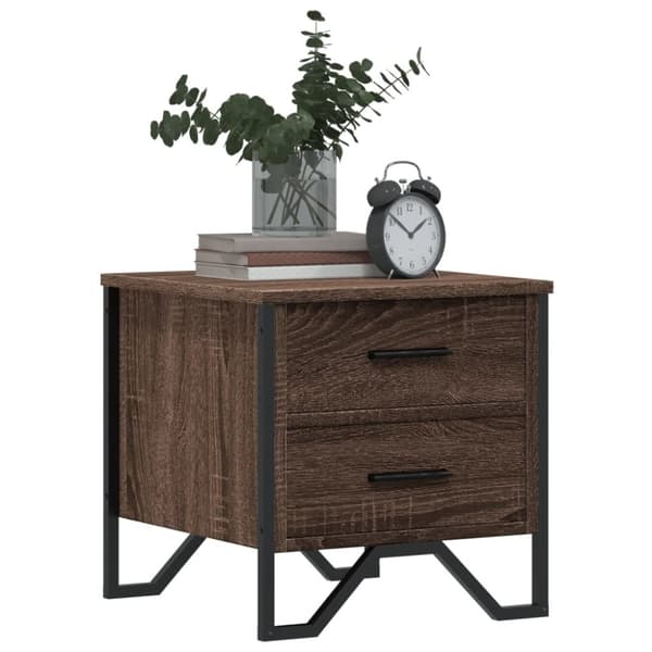 vidaXL Nattbord 2 stk brun eik 40x41x40 cm konstruert tre