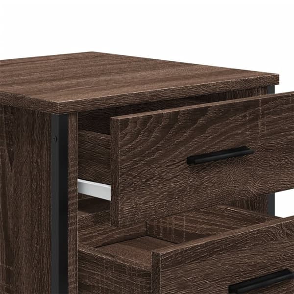 vidaXL Nattbord 2 stk brun eik 40x41x40 cm konstruert tre
