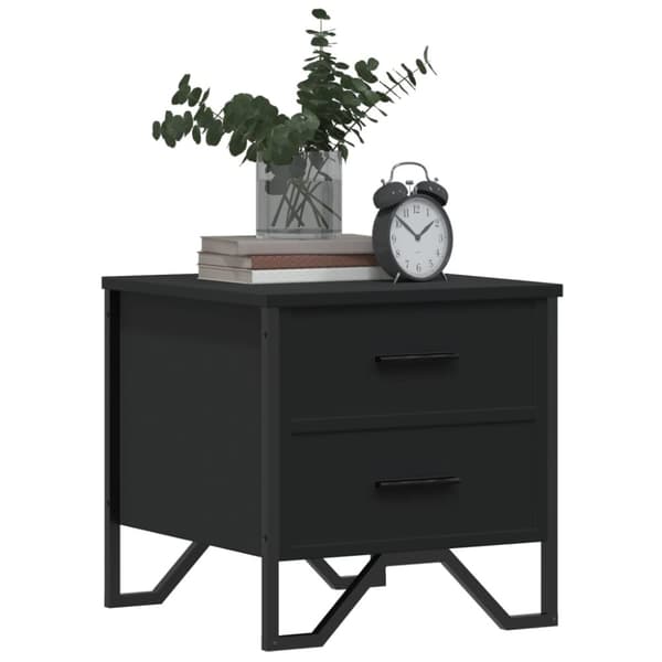 vidaXL Nattbord svart 40x41x40 cm konstruert tre