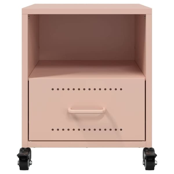 vidaXL Nattbord rosa 36x39x43,5 cm stål