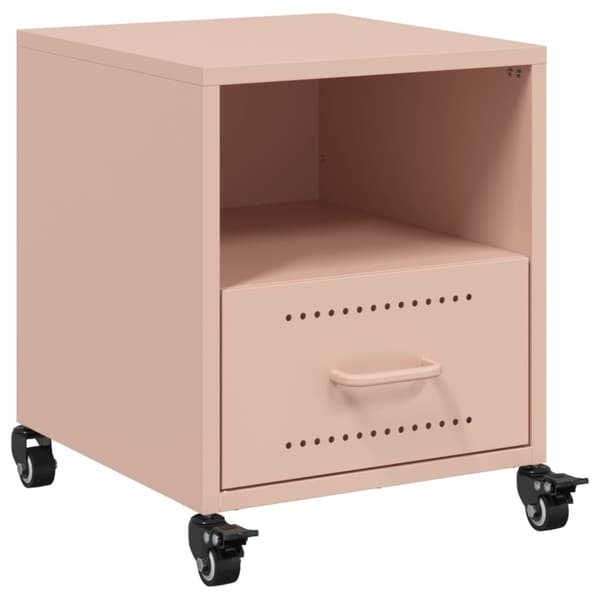 vidaXL Nattbord rosa 36x39x43,5 cm stål
