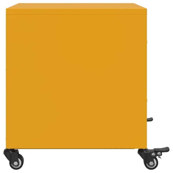 vidaXL Sängbord 2 st senapsgul 36x39x43,5 cm stål