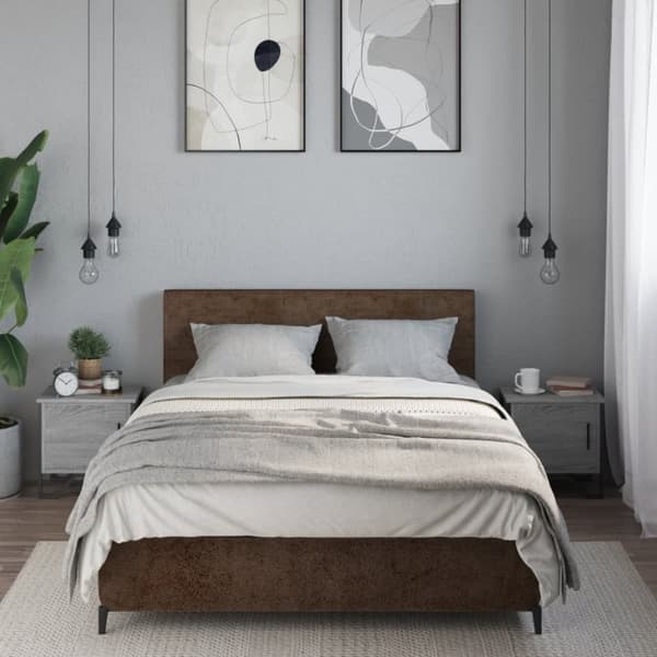 vidaXL Nattbord 2 stk grå sonoma 40x30x40 cm konstruert tre
