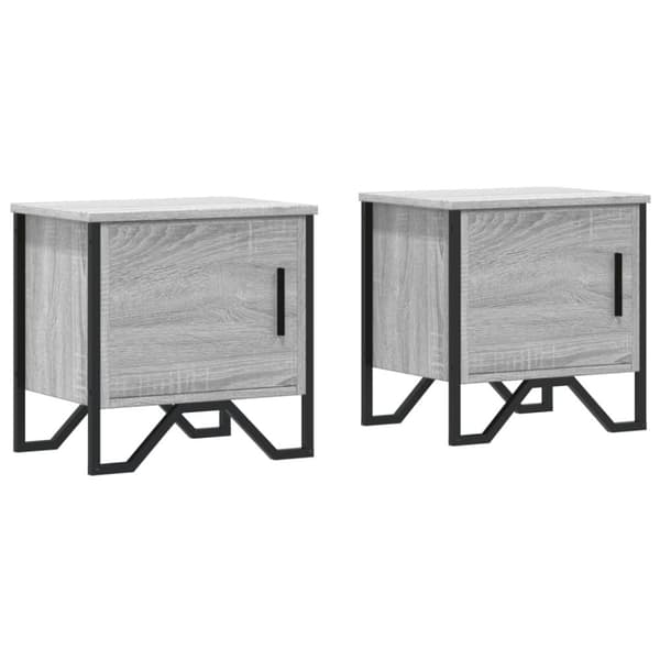 vidaXL Nattbord 2 stk grå sonoma 40x30x40 cm konstruert tre