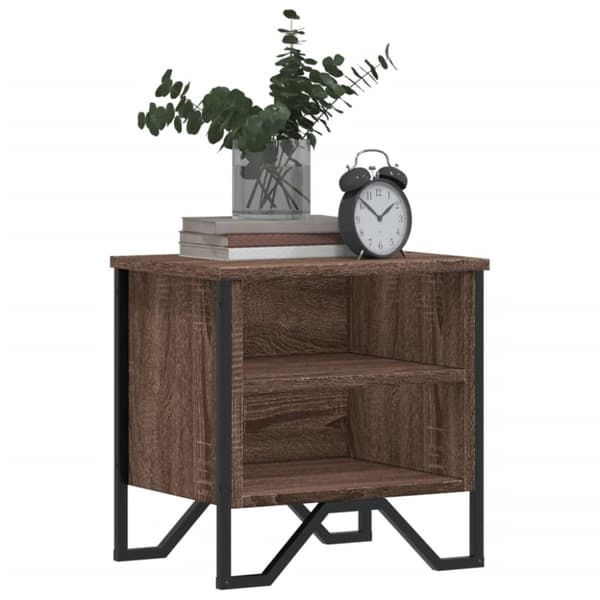 vidaXL Yöpöytä ruskea tammi 2 kpl 40x30x40 cm tekninen puu