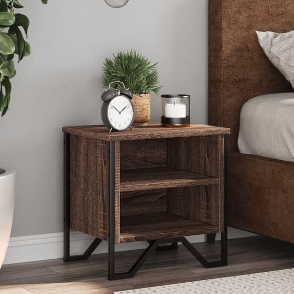 vidaXL Yöpöytä ruskea tammi 2 kpl 40x30x40 cm tekninen puu
