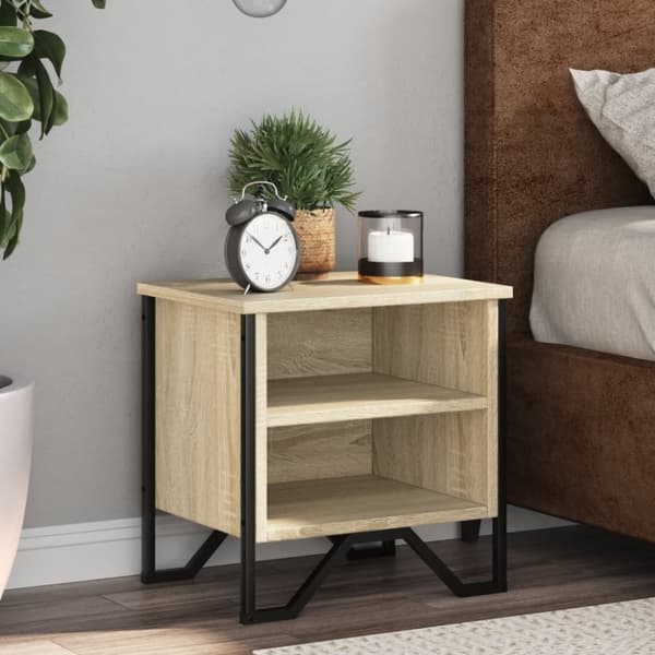 vidaXL Yöpöytä Sonoma-tammi 2kpl 40x30x40 cm tekninen puu