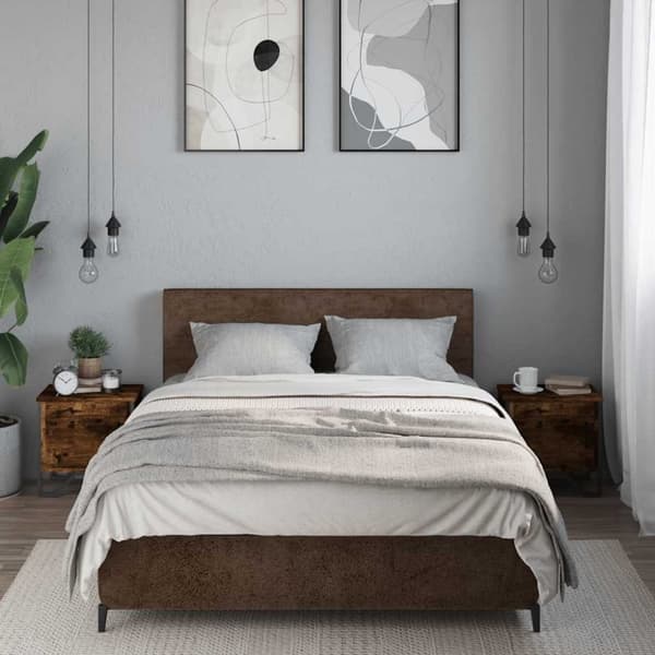 vidaXL Sängbord 2 st rökfärgad ek 40x30x40 cm konstruerat trä