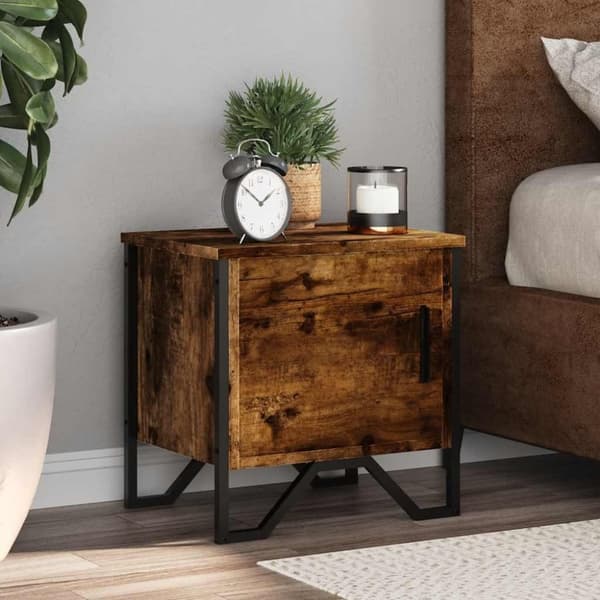 vidaXL Sängbord 2 st rökfärgad ek 40x30x40 cm konstruerat trä