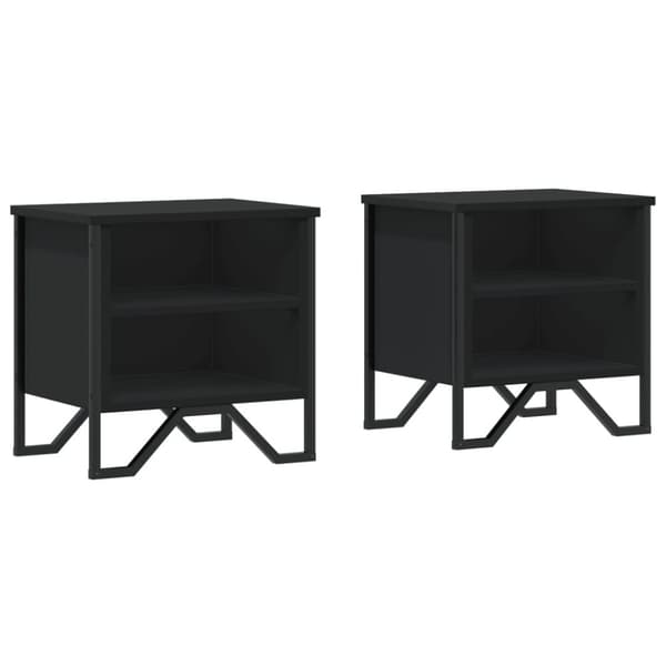 vidaXL Nattbord svart 2 stk 40x30x40 cm konstruert tre