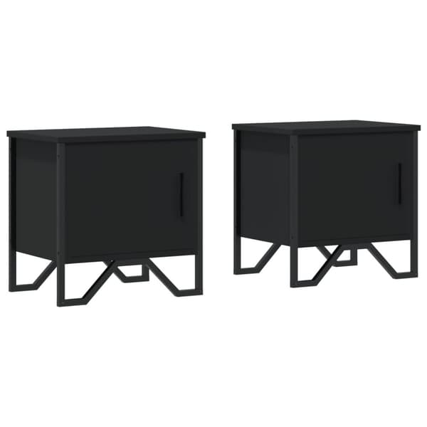 vidaXL sengeborde 2 stk. 40x30x40 cm konstrueret træ sort