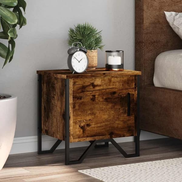 vidaXL sengebord 40x30x40 cm konstrueret træ røget egetræsfarve