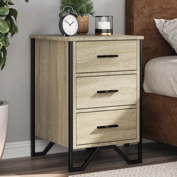 vidaXL sengebord 40x41x60 cm konstrueret træ sonoma-eg
