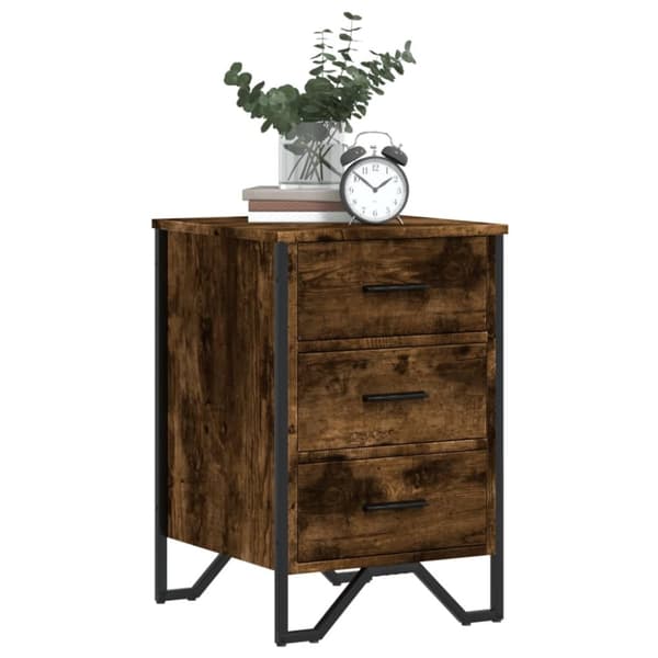 vidaXL sengebord 40x41x60 cm konstrueret træ røget egetræsfarve