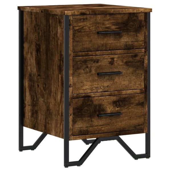 vidaXL sengebord 40x41x60 cm konstrueret træ røget egetræsfarve