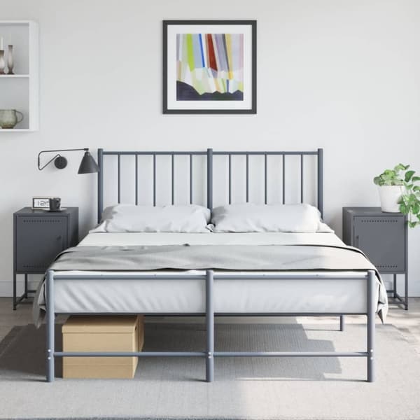 vidaXL sengeborde 2 stk. 36x39x60,5 cm stål antracitgrå