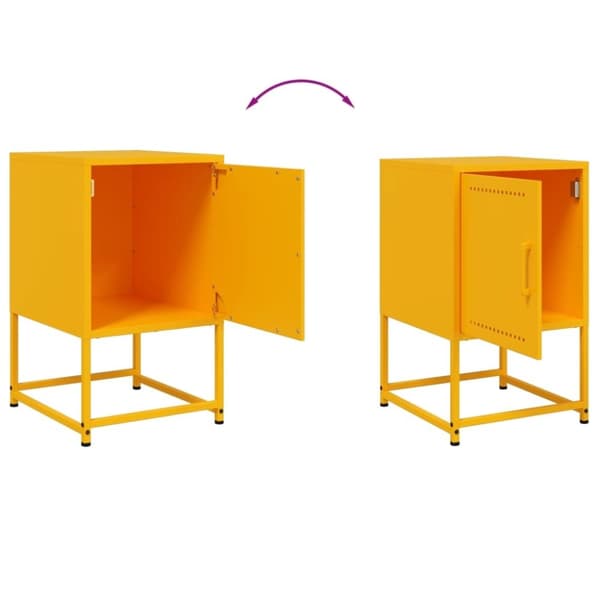 vidaXL Nattbord 2 stk sennepsgul 36x39x60,5 cm stål