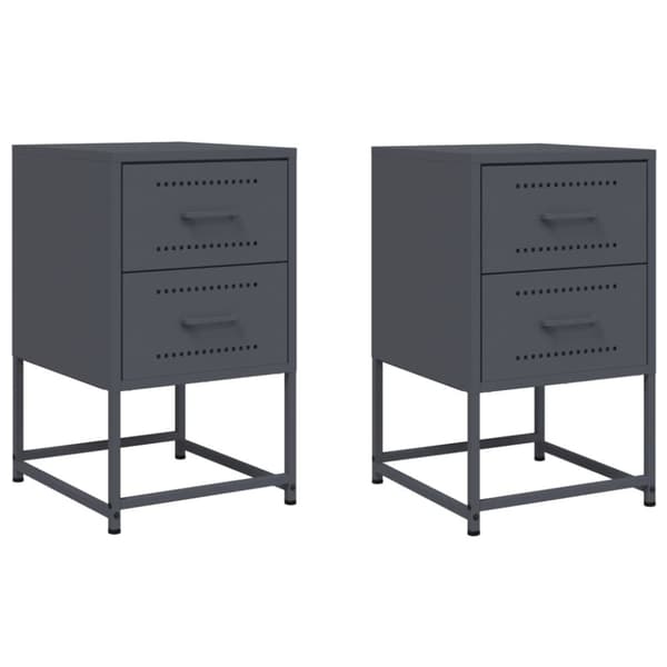 vidaXL Yöpöydät 2 kpl antrasiitti 36x39x60,5 cm teräs